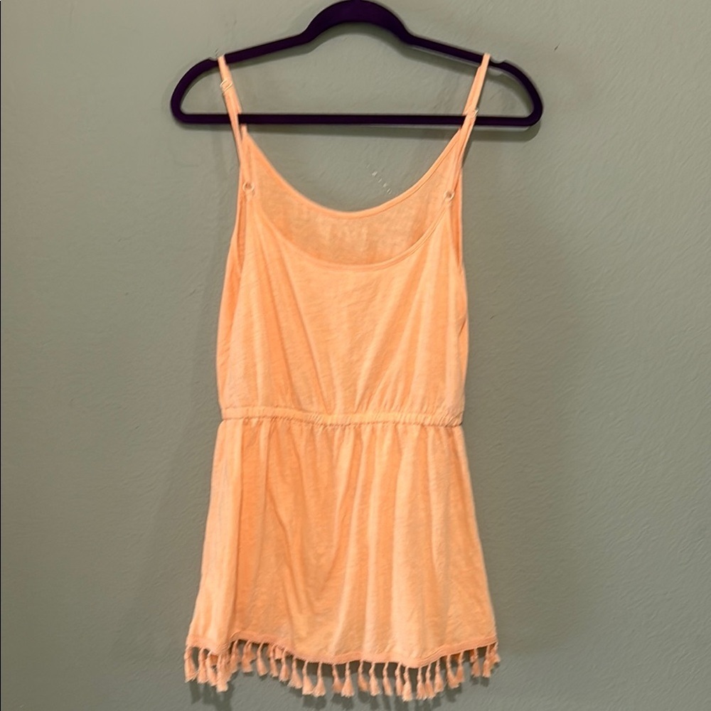 Peach Sleeveless dress with Tassel Hem coverup or top rare - Picture 4 of 8